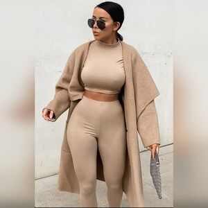 Fashion Nova Meet At My Favorite Spot Legging Set-Taupe